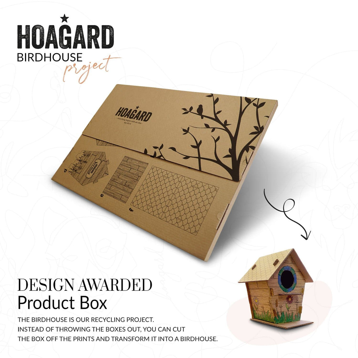 Hoagard box transforms into a cat house