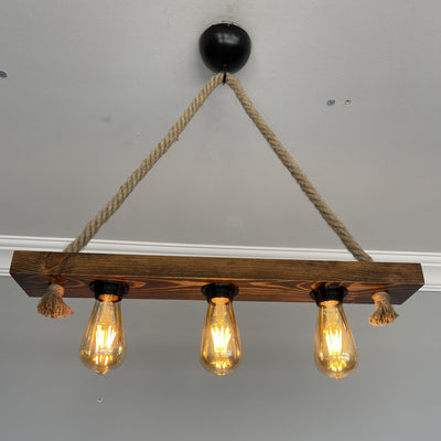 hanglamp, industriële wandlamp, industrieel touwlamp hanglamp hout