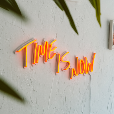 Time Is Now Neon Wall Art