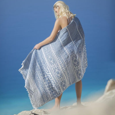 Venusta | Exclusive Blue | Designers' Peshtemal, Hammam Towel XL | 90 x 175 cm