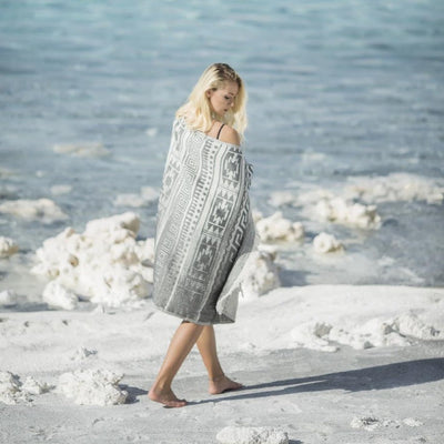 Venusta grijs hamamdoek| Exclusive Gray | Designers' Peshtemal, Hammam Towel XL | 90 x 175 cm