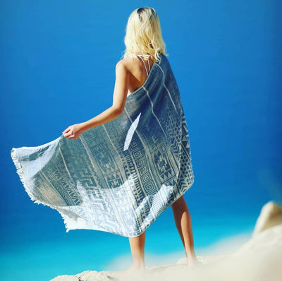 Venusta | Exclusive Blue | Designers' Peshtemal, Hammam Towel XL | 90 x 175 cm